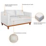 Kit Sofá 3 Lugares e 2 Poltronas Europa 180 cm Estilo Conforto e Elegância Suede Branco - ADJ Decor - 7