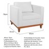 Kit Sofá 3 Lugares e 2 Poltronas Europa 180 cm Estilo Conforto e Elegância Suede Branco - ADJ Decor - 5