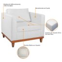 Ver imagem 6 de Kit Sofá 3 Lugares e 2 Poltronas Europa 180 cm Estilo Conforto e Elegância Suede Branco - ADJ Decor
