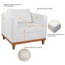 Kit Sofá 3 Lugares e 2 Poltronas Europa 180 cm Estilo Conforto e Elegância Suede Branco - ADJ Decor - 6