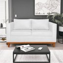 Ver imagem 2 de Kit Sofá 3 Lugares e 2 Poltronas Europa 180 cm Estilo Conforto e Elegância Suede Branco - ADJ Decor