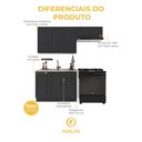 Ver imagem 5 de Armário de Cozinha Modulada Compacta Fidelitá Nara 100% MDF 3 Peças 200cm 8 Portas 2 Gavetas sem