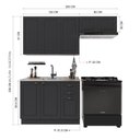 Ver imagem 4 de Armário de Cozinha Modulada Compacta Fidelitá Nara 100% MDF 3 Peças 200cm 8 Portas 2 Gavetas sem