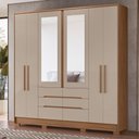 Ver imagem 2 de Guarda Roupa Casal 6p Espelho 216 Cm San Francisco Carvalho Fendi Moval