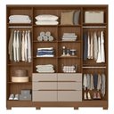 Ver imagem 5 de Guarda Roupa Casal 6p Espelho 216 Cm San Francisco Carvalho Fendi Moval