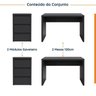 Conjunto Home Office 4 Peças 2 Mesas 120cm 2 Gaveteiros Ficus CabeCasa MadeiraOriginals - 2