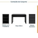 Ver imagem 2 de Escrivaninha Mesa Escritório com Gaveteiro e Nicho 220cm Ficus CabeCasa MadeiraOriginals