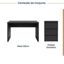 Ver imagem 2 de Escrivaninha Mesa Escritório com Gaveteiro Ficus 170cm CabeCasa MadeiraOriginals Preto