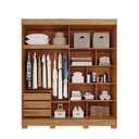 Ver imagem 4 de Guarda-Roupa 183cm 2 Portas de Correr com Pés 100% MDF Bonito Espresso Móveis Off White/Cinamomo