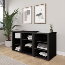 Kit 3 Estante Multiuso para Livros Baixa em Tamburato Ficus Cabecasa MadeiraMadeira - 1