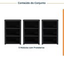 Ver imagem 2 de Conjunto Home Office 3 Módulos com Prateleiras Ficus CabeCasa MadeiraOriginals Preto
