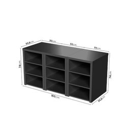 Kit 3 Estante Multiuso para Livros Baixa em Tamburato Ficus Cabecasa MadeiraMadeira - 3