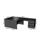 Ver imagem 3 de Conjunto Home Office 1 Mesa em L 1 Mesa 1 Gaveteiro Ficus 135cm CabeCasa MadeiraOriginals Preto