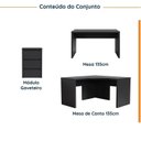 Ver imagem 2 de Conjunto Home Office 1 Mesa em L 1 Mesa 135cm 1 Gaveteiro Ficus CabeCasa MadeiraOriginals