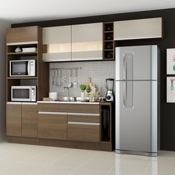 Cozinha Completa Safira Armário e Balcão Rustic Madesa - 1