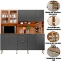 Ver imagem 4 de Kit Cozinha Compacta 10 Portas 2 Gavetas Ruby Amêndola/Grafito