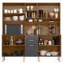 Ver imagem 2 de Kit Cozinha Compacta 10 Portas 2 Gavetas Ruby Amêndola/Grafito