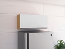 Ver imagem 1 de Aéreo Geladeira Andreia Armário Suspenso P/ Cozinha 60 Cm Ajl Móveis - Amêndoa/branco