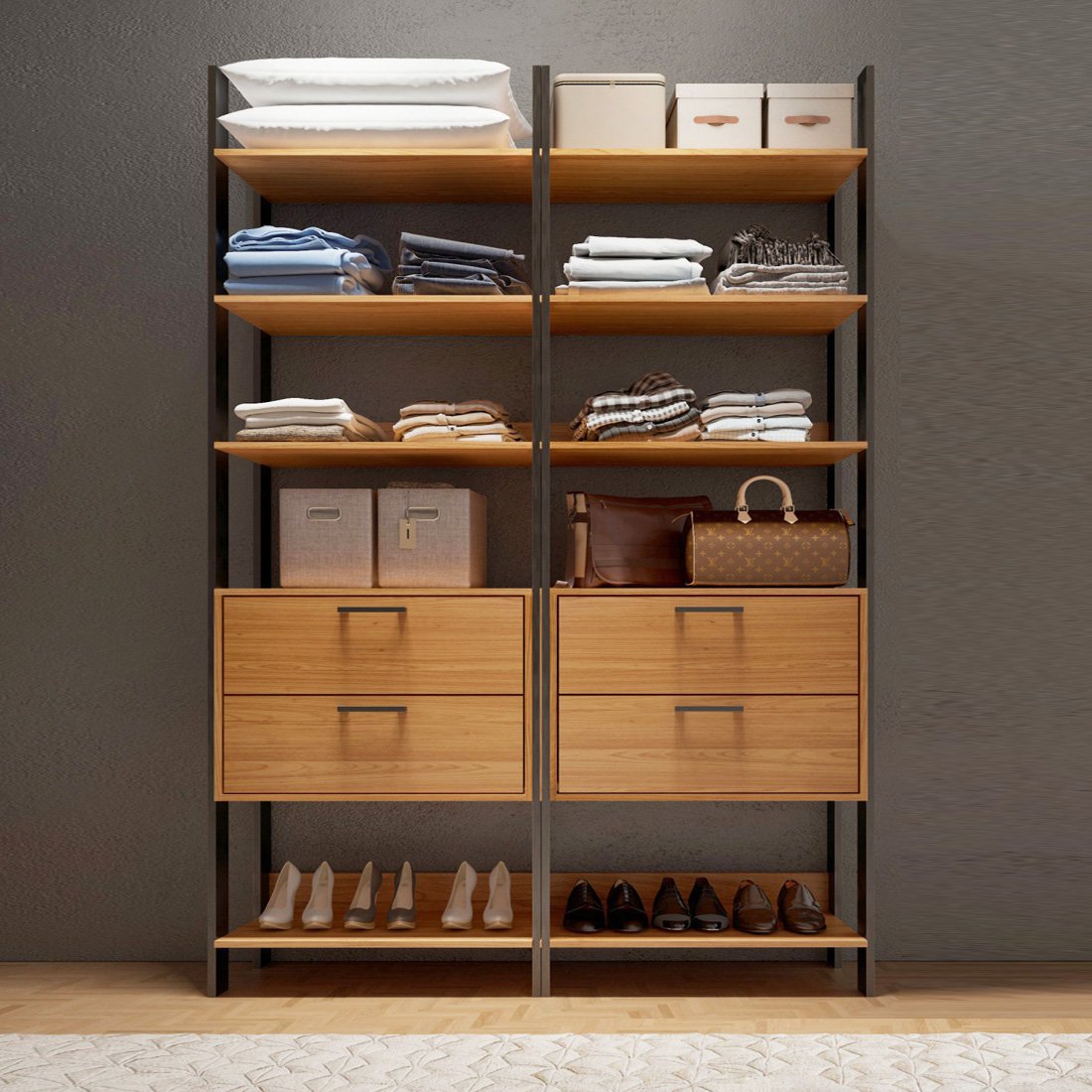 Estante Closet Organizador de Roupas com 04 Gavetas 100% Mdf ...