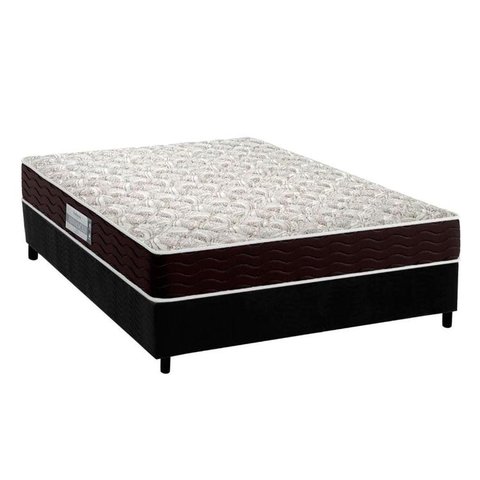 Cama Box Casal: Colchão Espuma D33 Probel Advanced + Base CRC Suede Black(138x188)