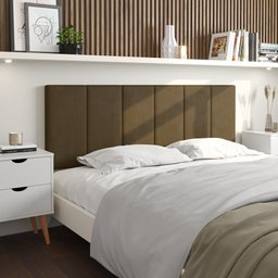 Cabeceira De Cama Paris Para Cama Box Queem 1,60x54:Marrom - 2
