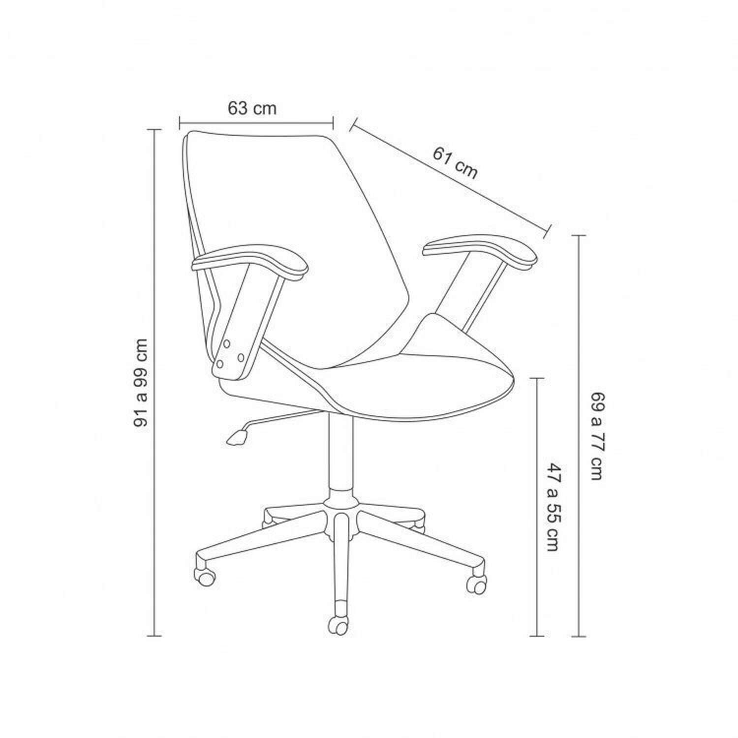 Kit 2 Cadeiras de Escritório Diretor Giratória Office Lisboa - 6