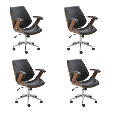 Kit 4 Cadeiras de Escritório Diretor Giratória Office Lisboa