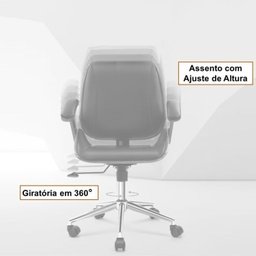 Kit 6 Cadeiras de Escritório Diretor Giratória Office Lisboa - 9