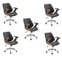 Ver imagem 1 de Kit 5 Cadeiras de Escritório Diretor Giratória Office Lisboa Preto Rivatti