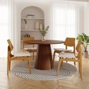 Ver imagem 1 de Conjunto Baobá 120cm com 4 Cadeiras Jandaia CabeCasa MadeiraOriginals Marrom/Cinamomo/Amêndoa/Bege
