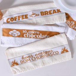 Kit 6 Pano de Copa Buongusto Stile Atoalhado Algodão Felpudo 44x65 Branco/creme - 1