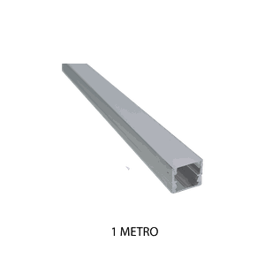 Perfil de Led Sobrepor Anodizado (Prata) 1 Metro