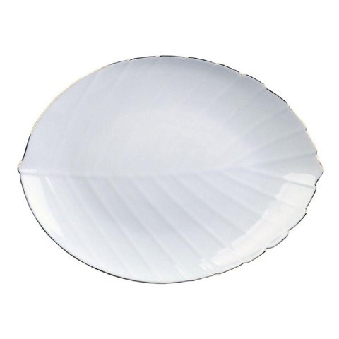 Prato Raso Ceres em Vidro Opalino Gold Rim 29 Cm - Lhermitage