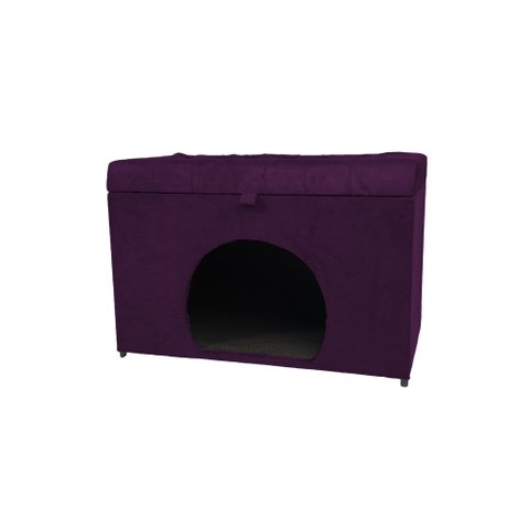 Puff Pet Baú Estofado para Cachorro e Gato - Roxo