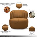 Ver imagem 3 de Kit 2 Poltronas Decorativas Mariele Sala de Estar Base Giratória em Aço Couro Caramelo G88 - Gran Be