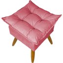 Ver imagem 5 de Puff Decorativo Quadrado para Sala Quarto Penteadeira Recepção Alice Suede Rosê Pés Palito