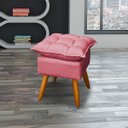Ver imagem 2 de Puff Decorativo Quadrado para Sala Quarto Penteadeira Recepção Alice Suede Rosê Pés Palito