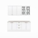 Ver imagem 3 de Conjunto Cozinha Compacta 4 Peças com Portas de Vidro 100% MDF 200cm Americana