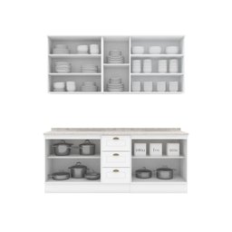 Cozinha Compacta 100% Mdf 4 Peças com Portas de Vidro Americana - 3