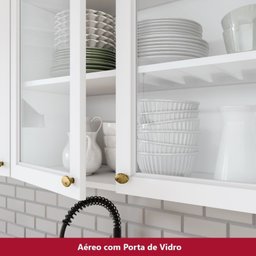 Cozinha Compacta 100% Mdf 4 Peças com Portas de Vidro Americana - 11