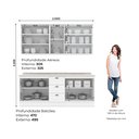 Ver imagem 5 de Conjunto Cozinha Compacta 4 Peças com Portas de Vidro 100% MDF 200cm Americana