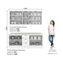 Ver imagem 2 de Cozinha Compacta 100% Mdf 4 Peças com Portas de Vidro Americana