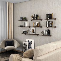 Prateleira Decorativa 54x20 Com Suporte 20kg Rorato Marrom - 2