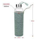 Ver imagem 5 de Garrafa Garrafinha Vidro Com Infusor Inox Chá Água 550ml:Cinza