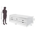 Ver imagem 3 de Bicama Solteiro com Auxiliar 3 Gavetas Madeira Maciça Branco