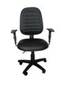 Ver imagem 3 de Cadeira Escritório Ergonômica Executiva Work Comfort NR17 Giratória Corino Costura com Rodízios