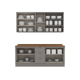 Cozinha Compacta 100% Mdf 4 Peças com Portas de Vidro Americana - 3