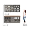 Ver imagem 2 de Cozinha Compacta 100% Mdf 4 Peças com Portas de Vidro Americana