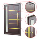 Ver imagem 3 de Porta Pivot.Alumínio Lamb.Miraggio c/Pux.D.Elite Marrom Gold 216x130 Brimak