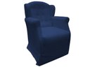Ver imagem 1 de Poltrona Cadeira De Amamentação Com Balanço Manu Suede Azul Marinho Mz Decor